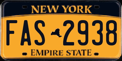 NY license plate FAS2938