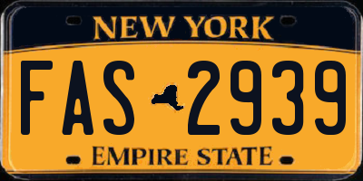 NY license plate FAS2939