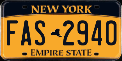 NY license plate FAS2940