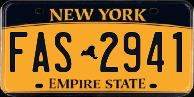 NY license plate FAS2941