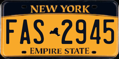 NY license plate FAS2945