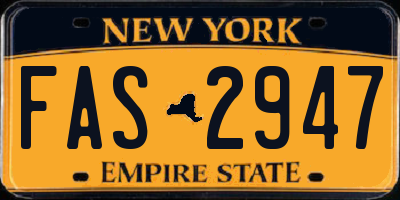 NY license plate FAS2947