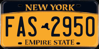 NY license plate FAS2950