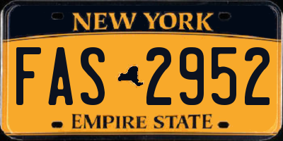 NY license plate FAS2952