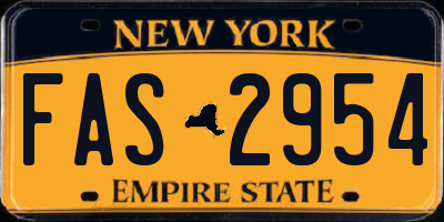 NY license plate FAS2954