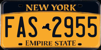 NY license plate FAS2955