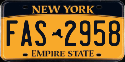 NY license plate FAS2958