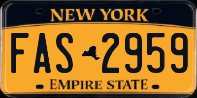 NY license plate FAS2959