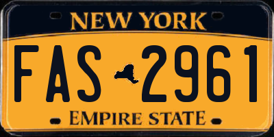 NY license plate FAS2961