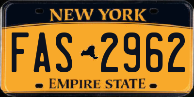 NY license plate FAS2962