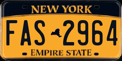 NY license plate FAS2964