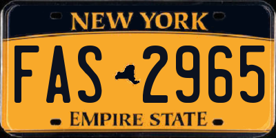 NY license plate FAS2965