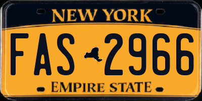 NY license plate FAS2966