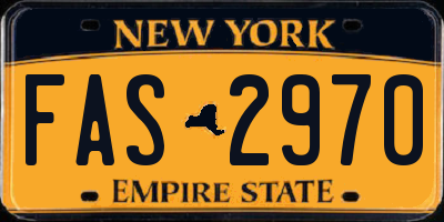 NY license plate FAS2970