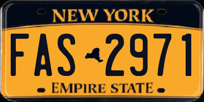 NY license plate FAS2971