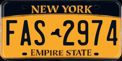 NY license plate FAS2974