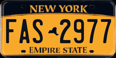 NY license plate FAS2977