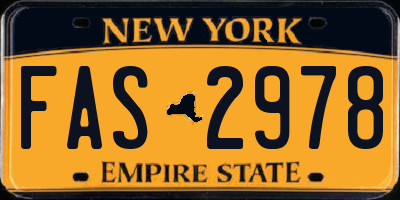 NY license plate FAS2978