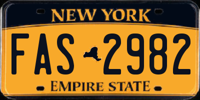 NY license plate FAS2982