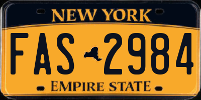 NY license plate FAS2984