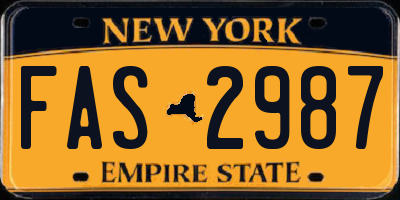 NY license plate FAS2987