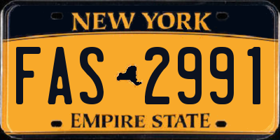 NY license plate FAS2991