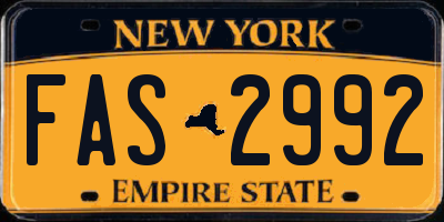 NY license plate FAS2992