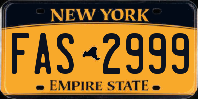 NY license plate FAS2999