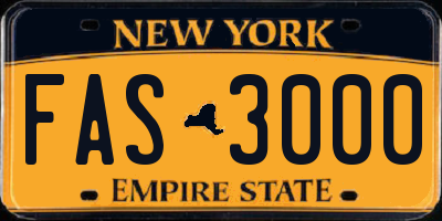 NY license plate FAS3000