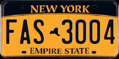 NY license plate FAS3004