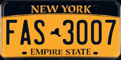 NY license plate FAS3007