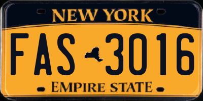 NY license plate FAS3016