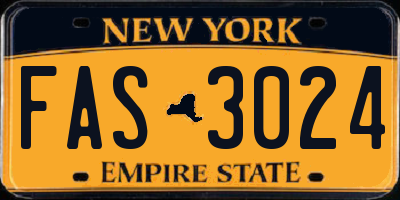 NY license plate FAS3024