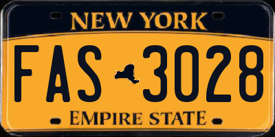 NY license plate FAS3028