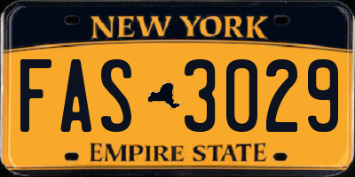 NY license plate FAS3029