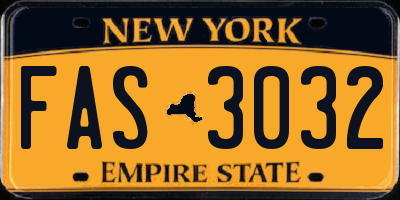 NY license plate FAS3032