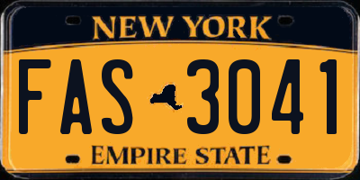 NY license plate FAS3041