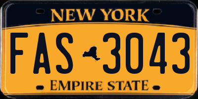 NY license plate FAS3043