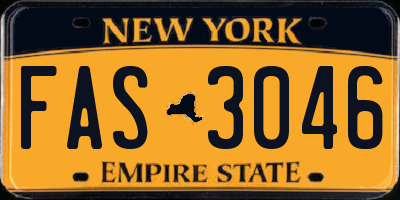 NY license plate FAS3046