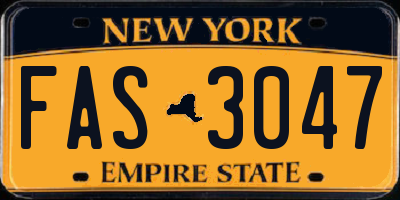 NY license plate FAS3047