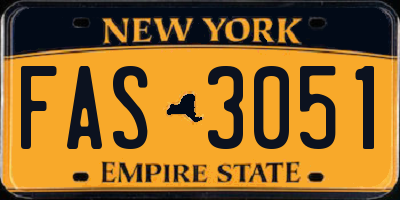 NY license plate FAS3051