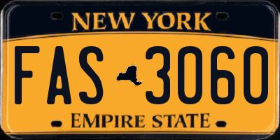 NY license plate FAS3060