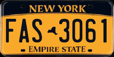 NY license plate FAS3061