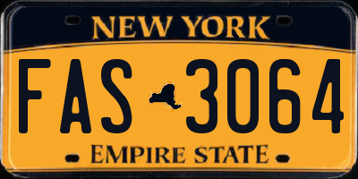 NY license plate FAS3064