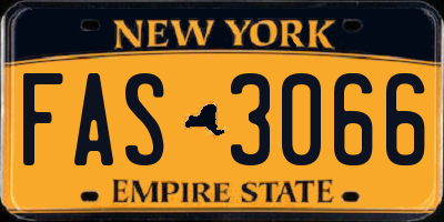 NY license plate FAS3066