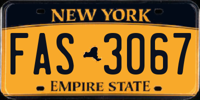 NY license plate FAS3067