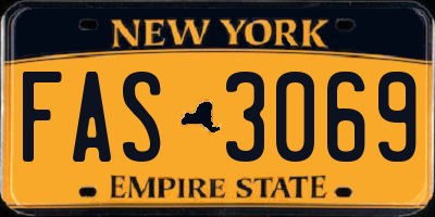 NY license plate FAS3069