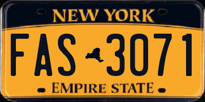 NY license plate FAS3071