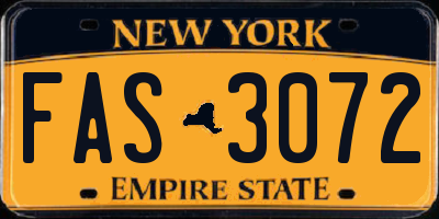 NY license plate FAS3072