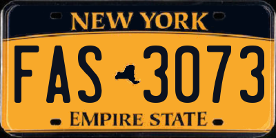 NY license plate FAS3073